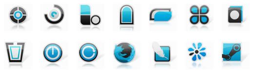 Blue Icons Set