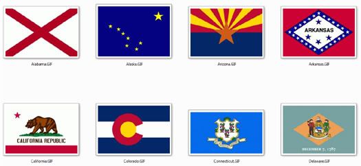 US States Flags