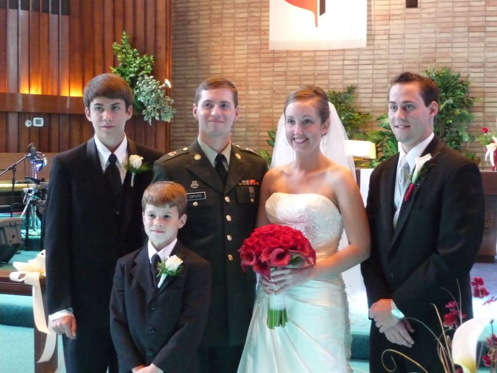 Bride, Groom, and Groom's Brothers