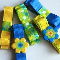 Blue and Yellow NON SLIP Hair Clips