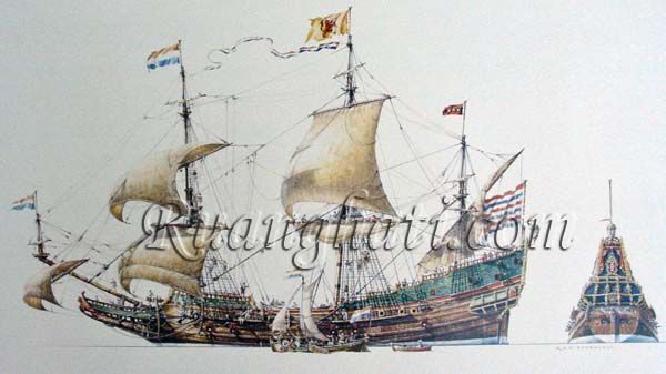 Salah satu kapal VOC yang dulu mengarungi samudra dari Eropah hingga Hindia Belanda