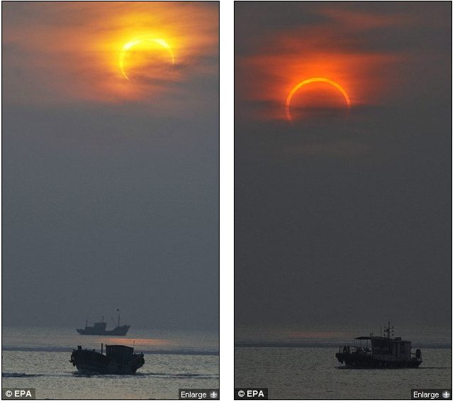 Foto-foto gerhana matahari cincin 15 Januari 2010