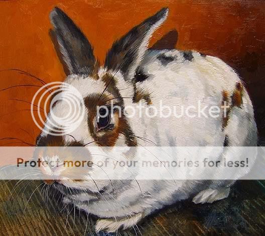 Rabbit Bunny Copper Original Oil Painting K Mccollough