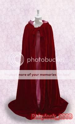 Renaissance MEDIEVAL Red Cape Hooded Cloak Shawl LARP  