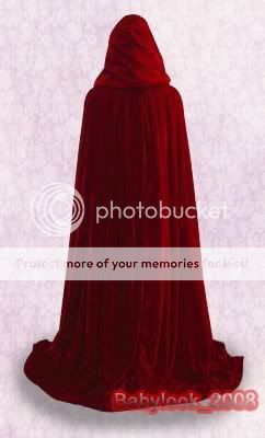 Renaissance MEDIEVAL Red Cape Hooded Cloak Shawl LARP  