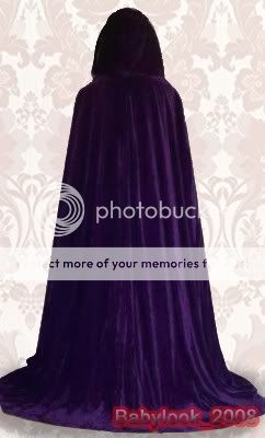 Velvet Cloak Purple with Hoode Cloak Renaissance Cape  